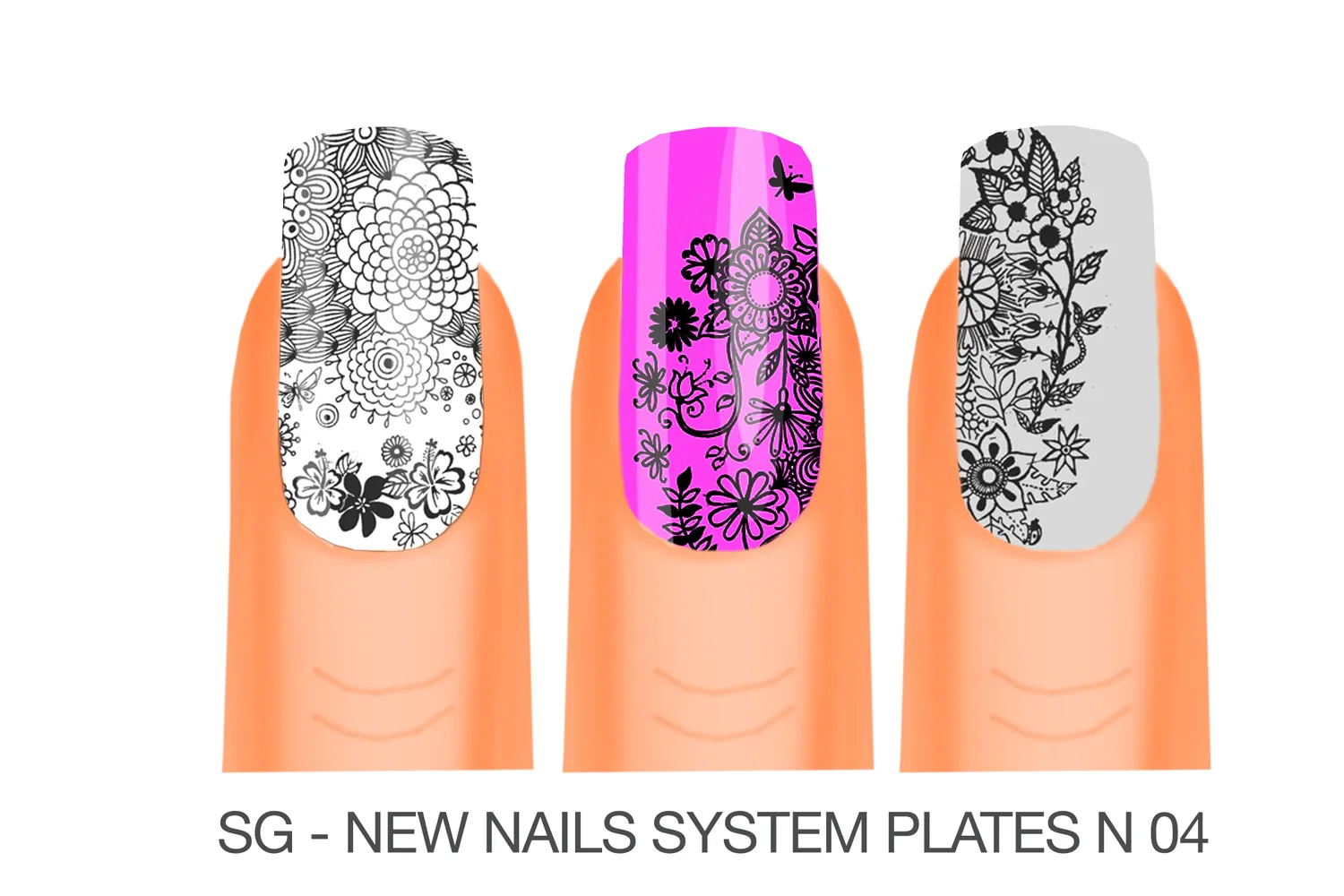 New Nails System Stamping Plate 04 Piastra per Stamping