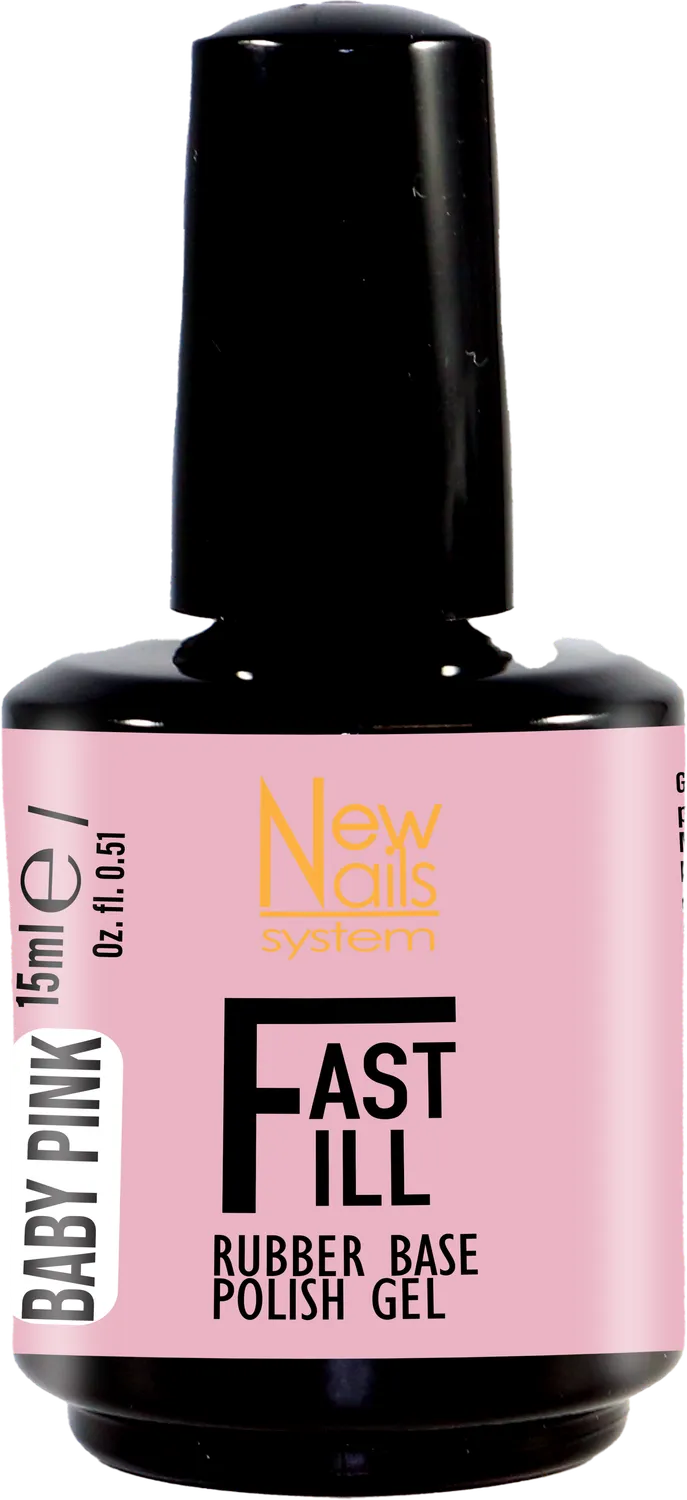 New Nails System Fast Fill Baby Pink rubber base fibre UV LED