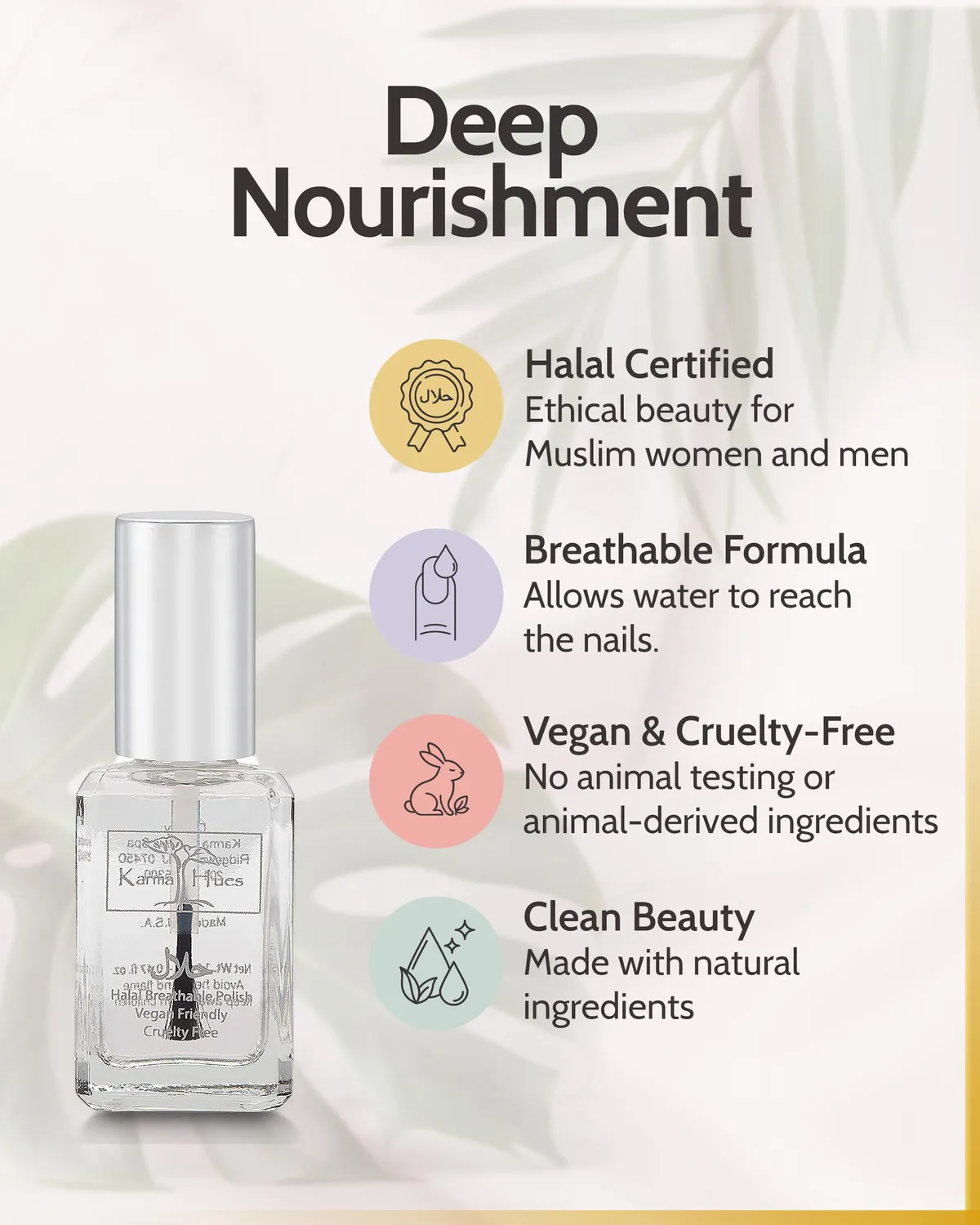 Karma Organic Anastasia smalto top coat traspirante halal