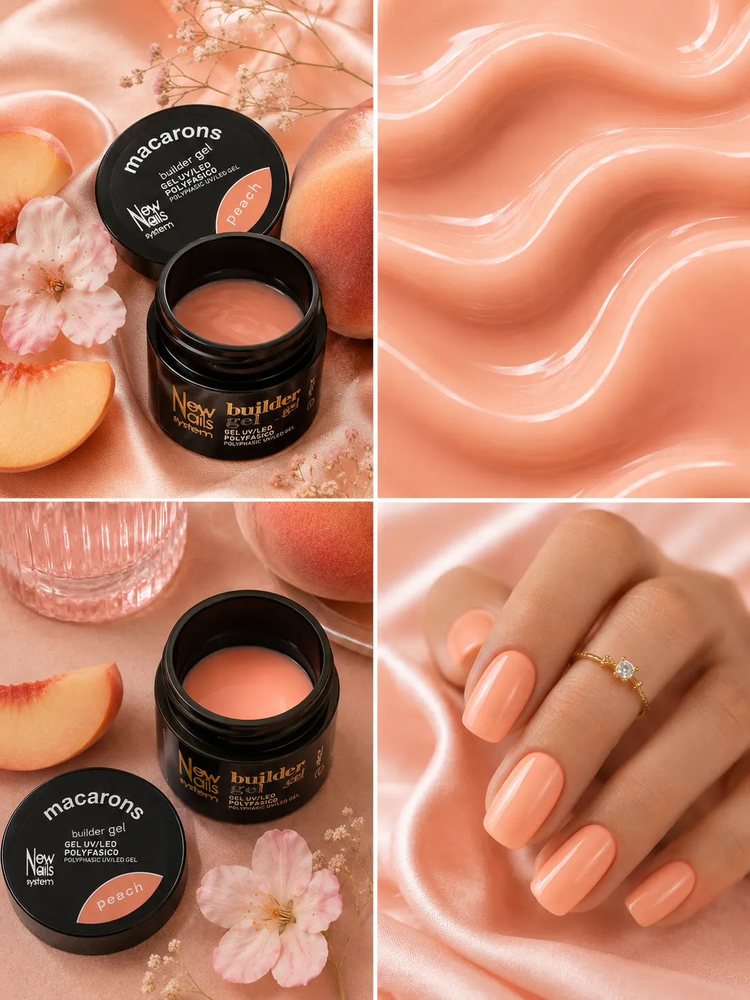 New Nails System Peach Macarons Gel Costruttore 25 g