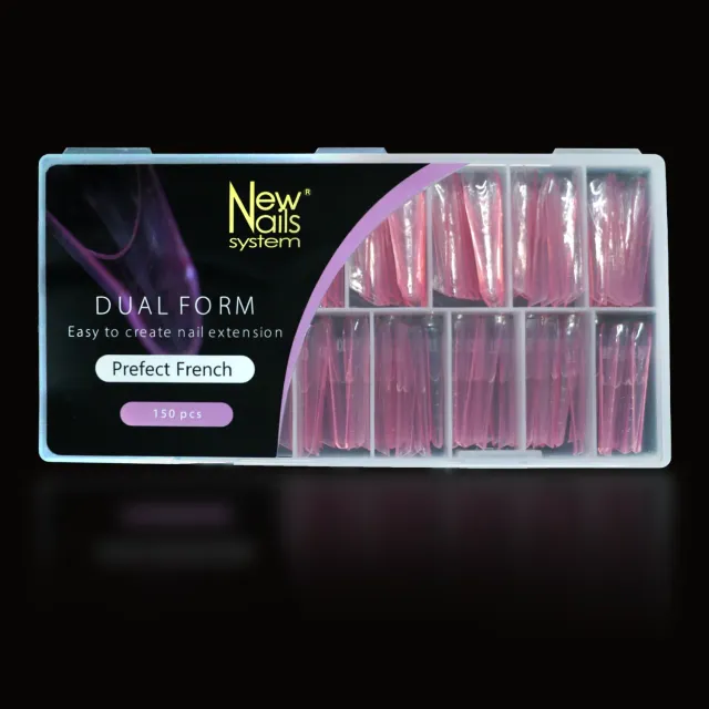 New Nails System Dual Form Mandorla Muretto French 150 pz