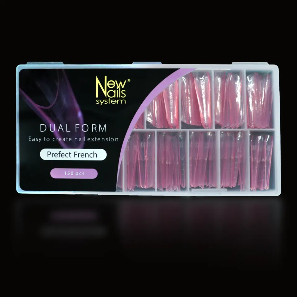 New Nails System Dual Form Mandorla Muretto French 150 pz