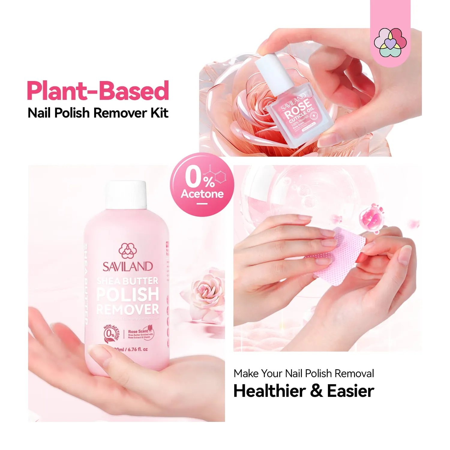 Saviland Kit Solvente Unghie senza Acetone 200 ml karité