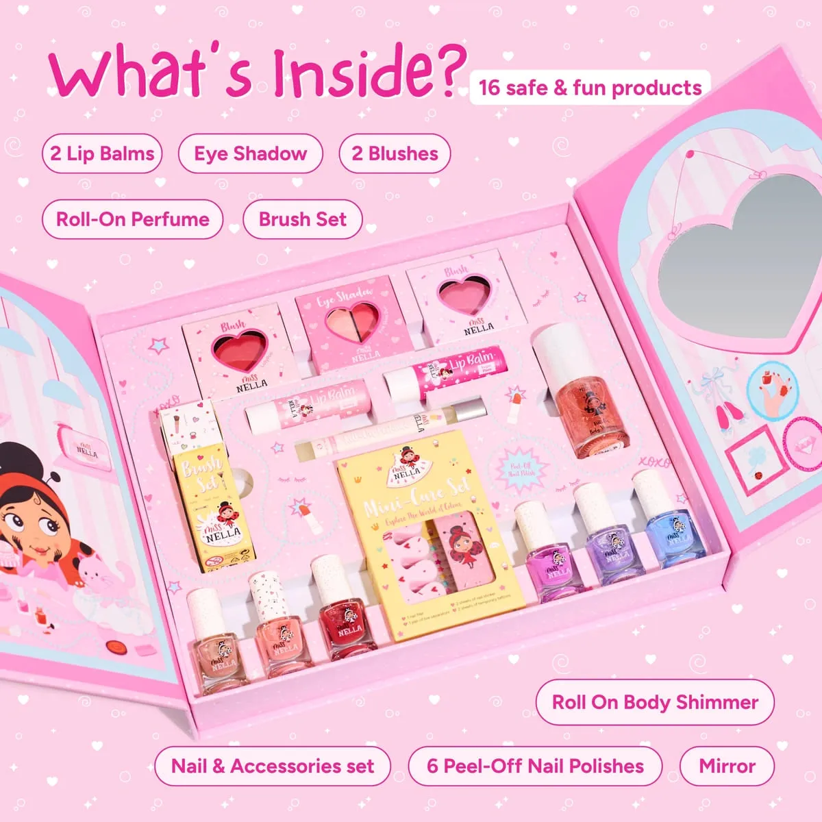 Miss Nella Sparkle & Glow Studio set trucco bambina valigetta