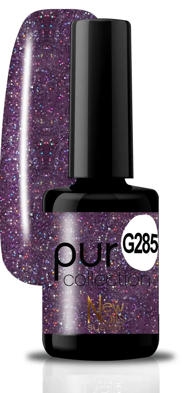 New Nails System Secret Stars G285 Smalto Semipermanente Violet Glitter
