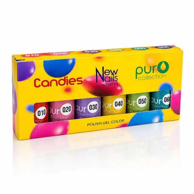 New Nails System Candies Collection Smalto Semipermanente 6 Pastello UV/LED