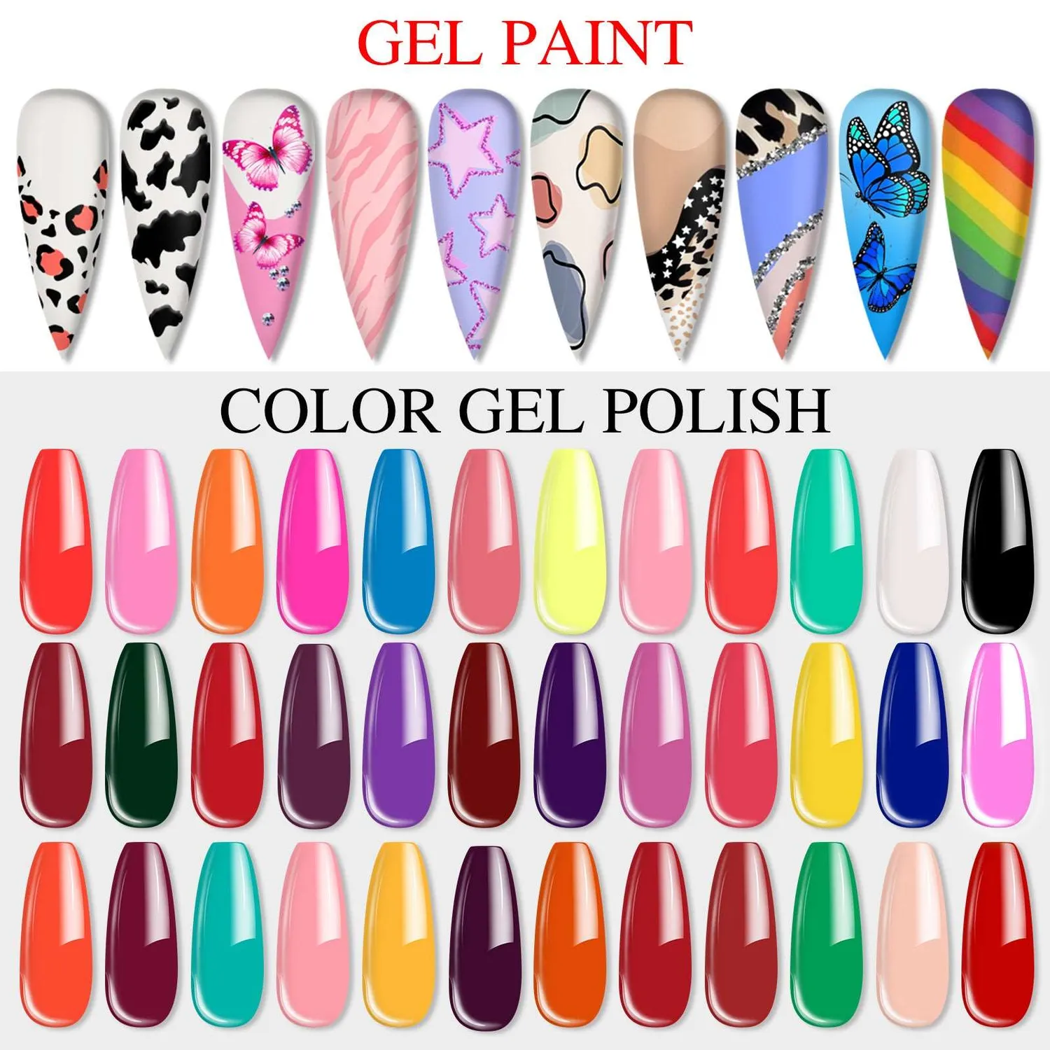 Saviland 36 Colors Gel Paint Kit gel nail art 36x8 ml coprente
