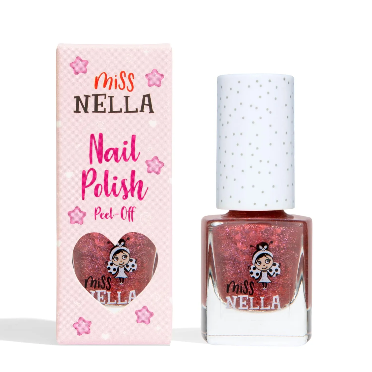 Miss Nella Shazam smalto peel off rosso rame glitter