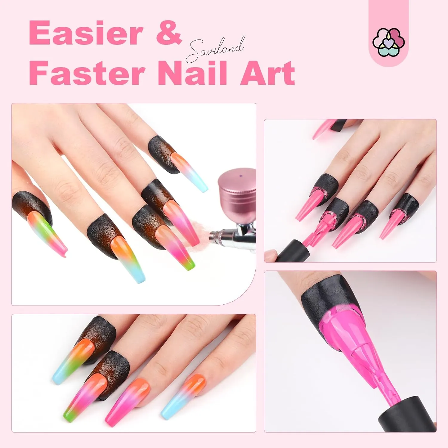 Saviland Nail Polish Protector protettori unghie 100 pezzi anti-UV
