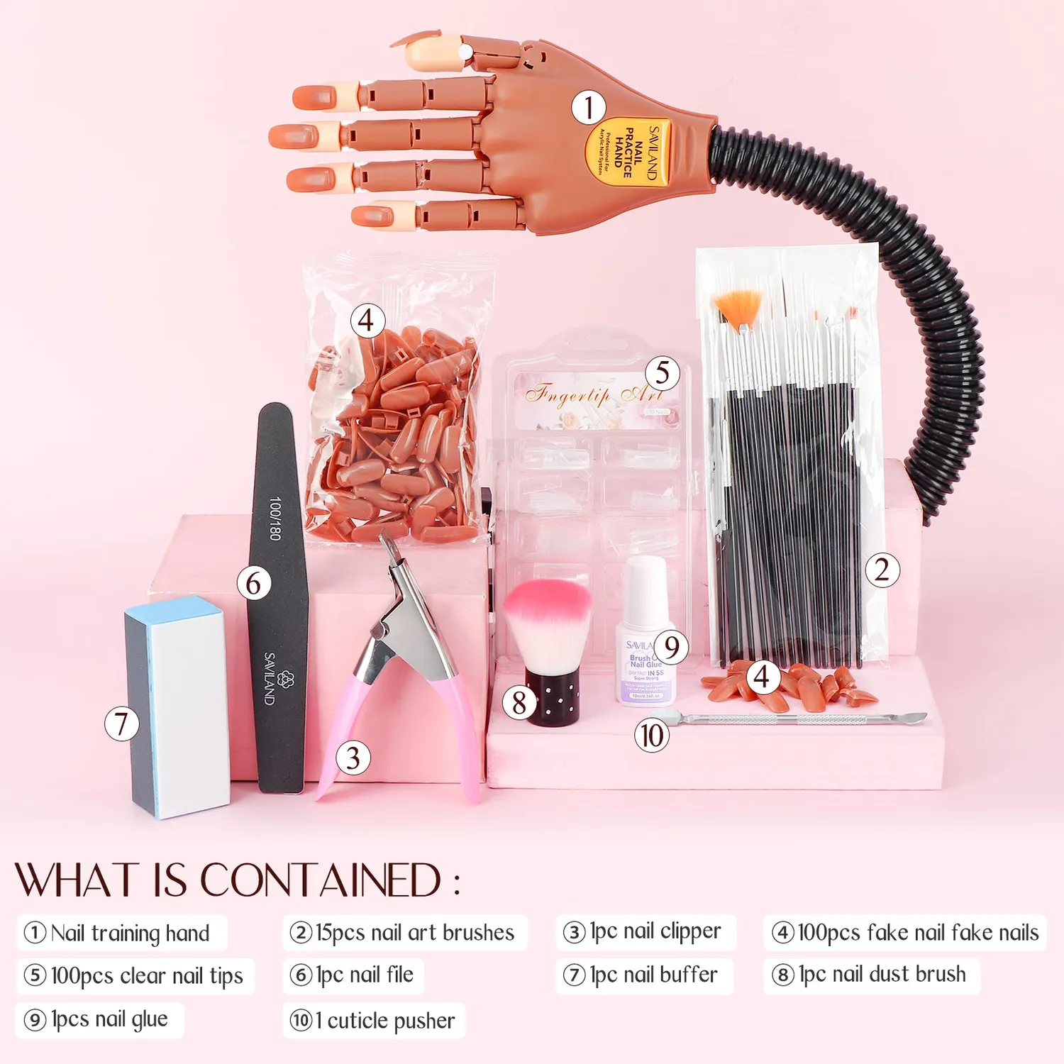 Saviland Mano Pratica Unghie Kit Allenamento Completo