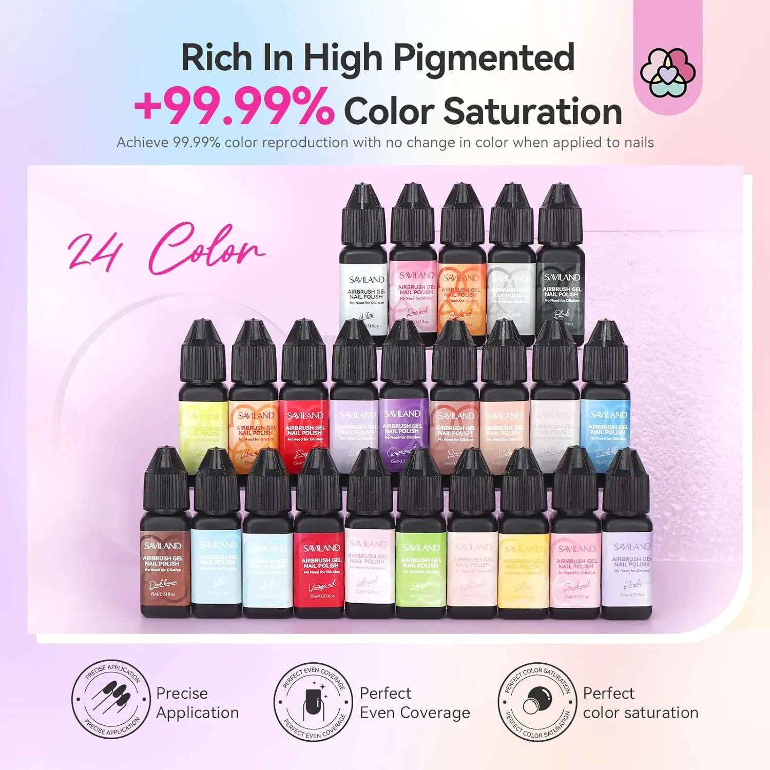 Saviland 24 Colors Airbrush Gel smalto airbrush 24 pezzi sfumato