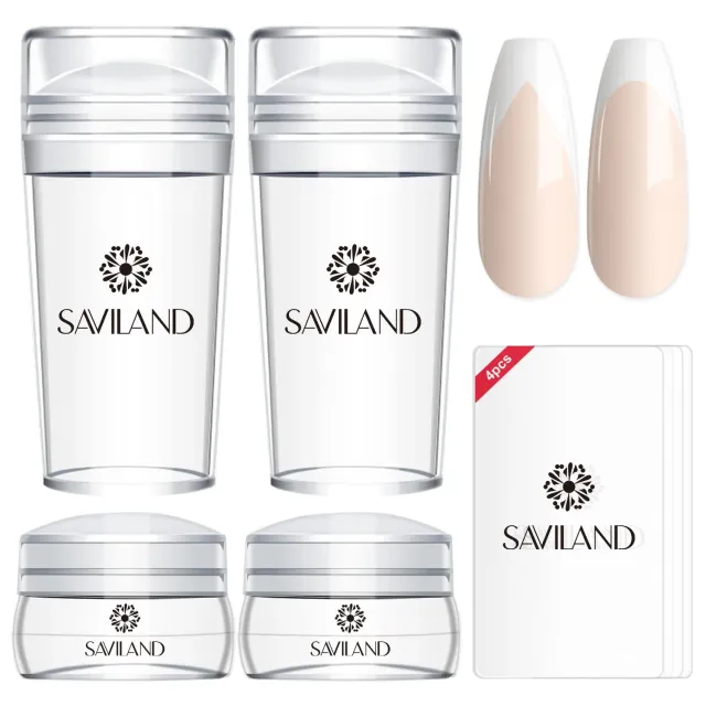 Saviland French Tip Timbri Unghie 4 Pezzi French Coprente
