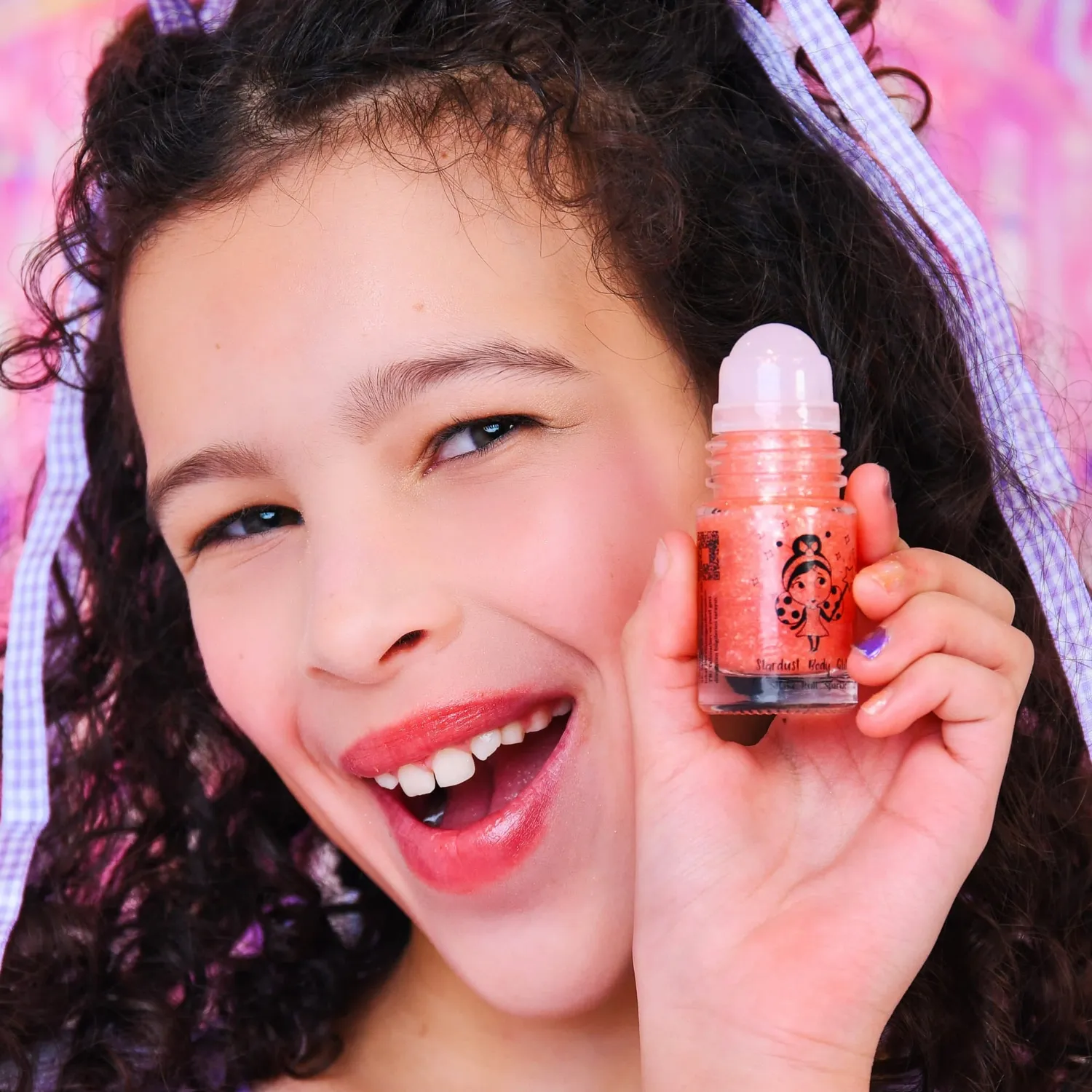 Miss Nella Planet Pink glitter corpo roll-on bambina