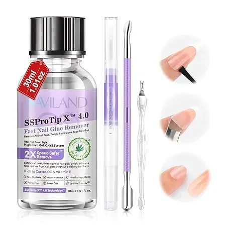 Saviland Kit Solvente Colla Unghie 4 in 1 30 ml lavanda