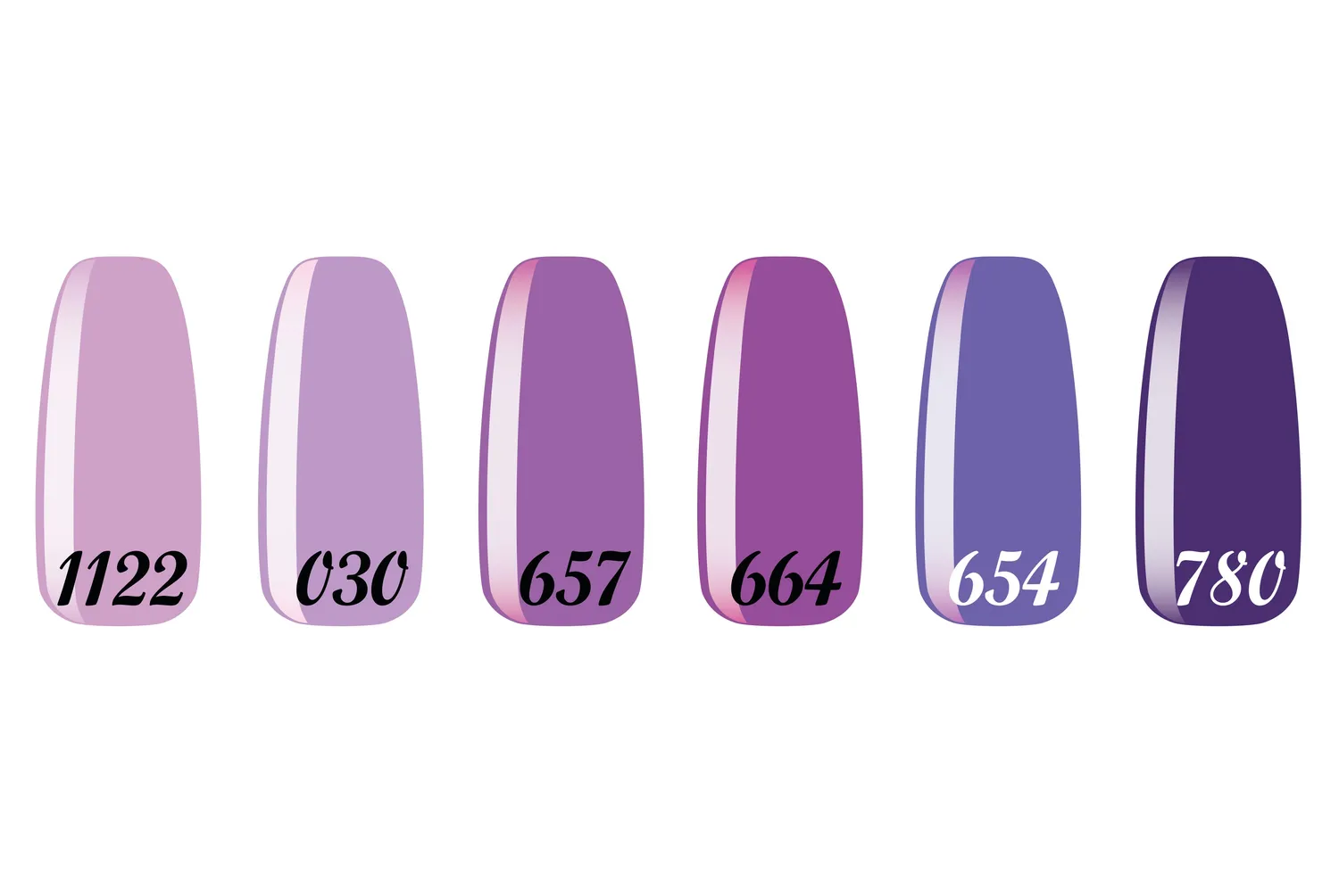 New Nails System Peryvinkle set 6 smalti viola coprenti