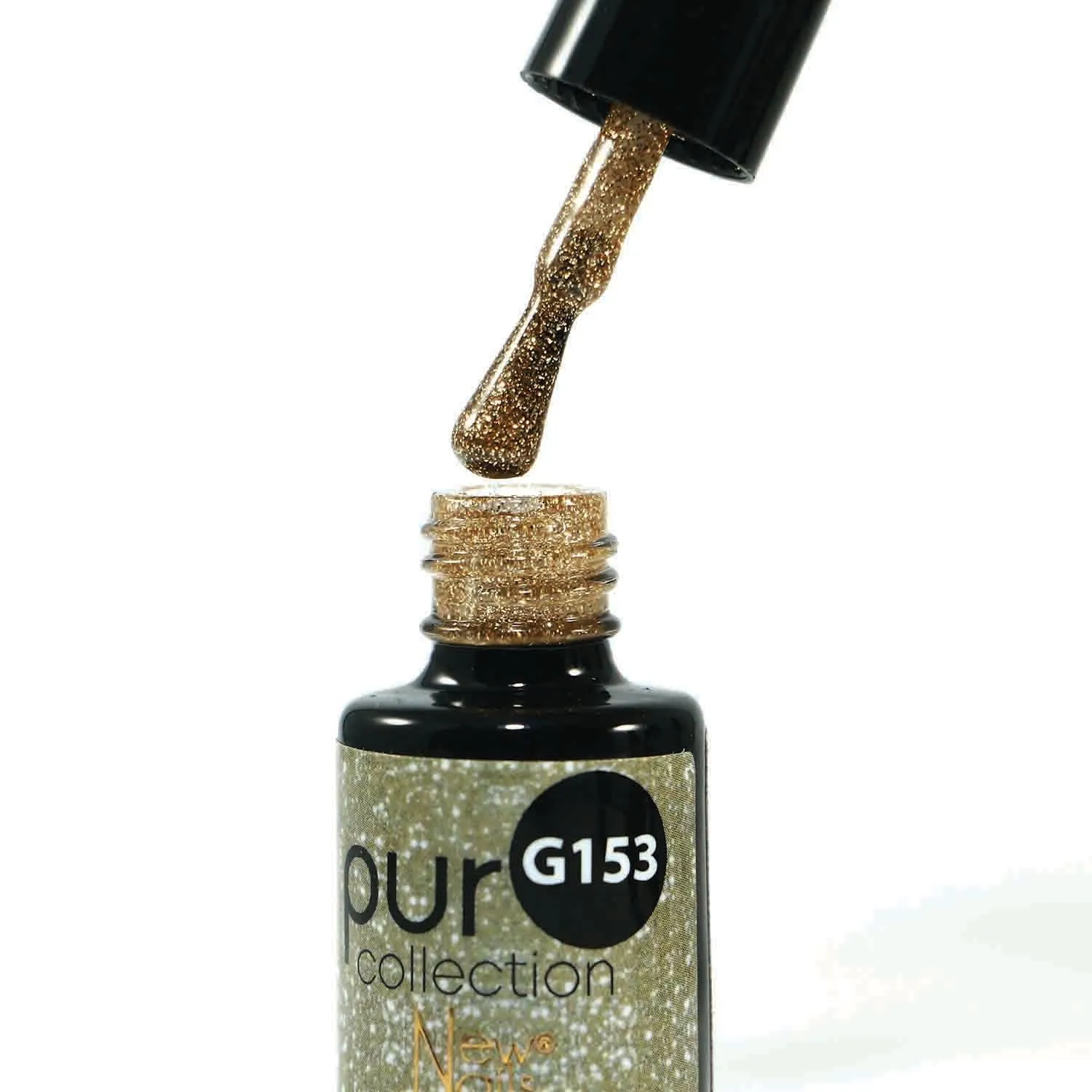 New Nails System Secret Stars G153 smalto semipermanente oro glitter