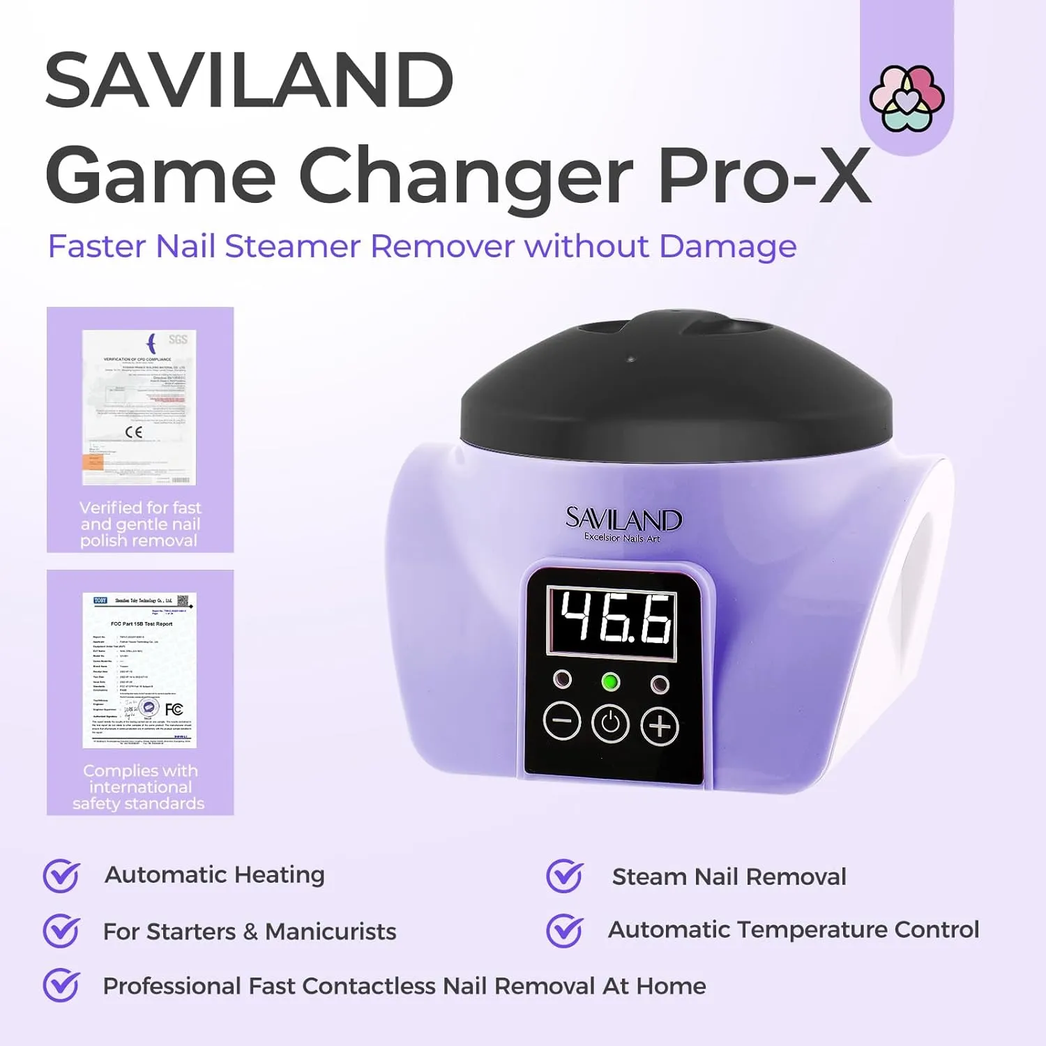 Saviland Steam Remover Smalto Gel Vapore 50°C con Vaschetta