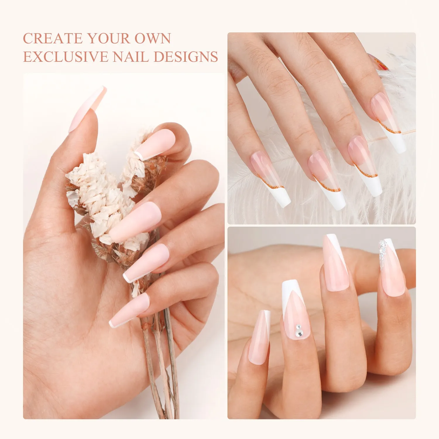 Saviland French Tip Timbri Unghie 4 Pezzi French Coprente