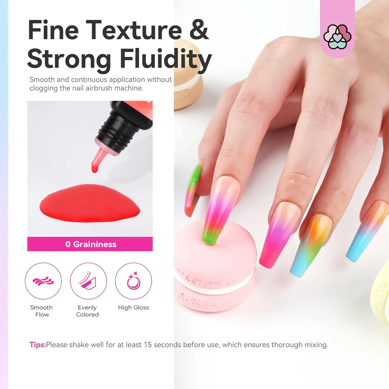 Saviland 24 Colors Airbrush Gel smalto airbrush 24 pezzi sfumato