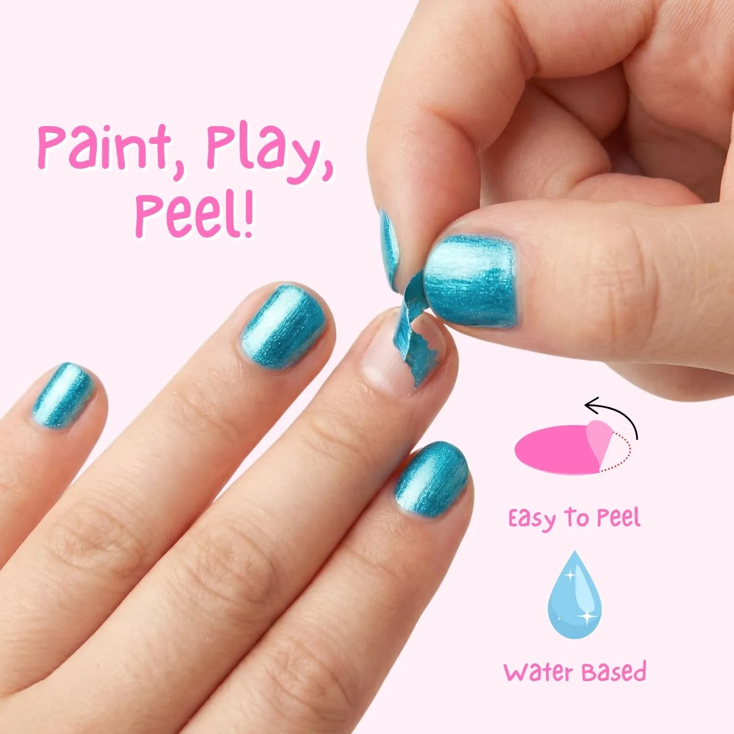 Miss Nella Rawr-Some smalto peel off blu metallizzato