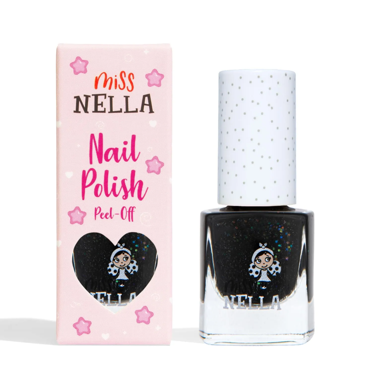 Miss Nella Surprise Party smalto nero glitter peel off