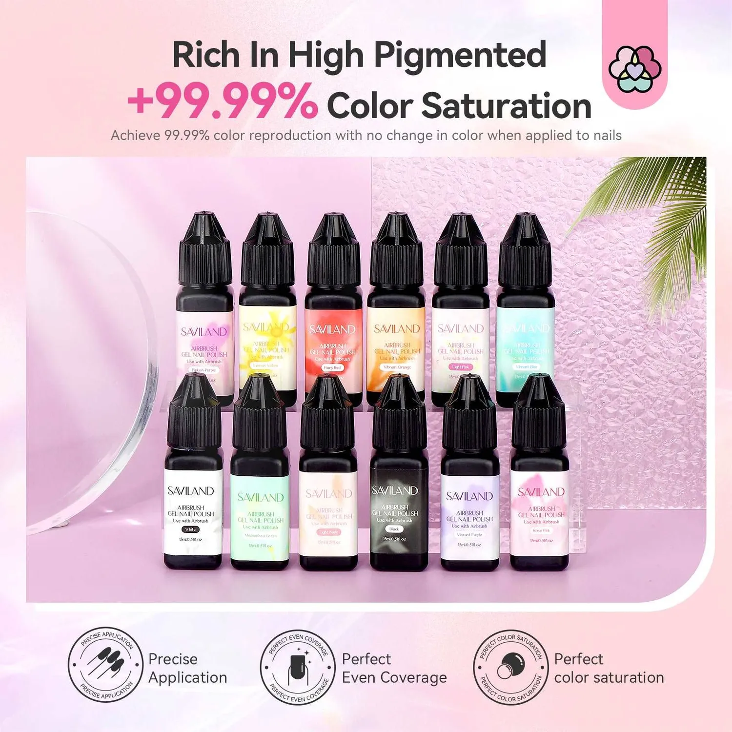 Saviland Airbrush Set 12 smalti gel ombré ad alta coprenza