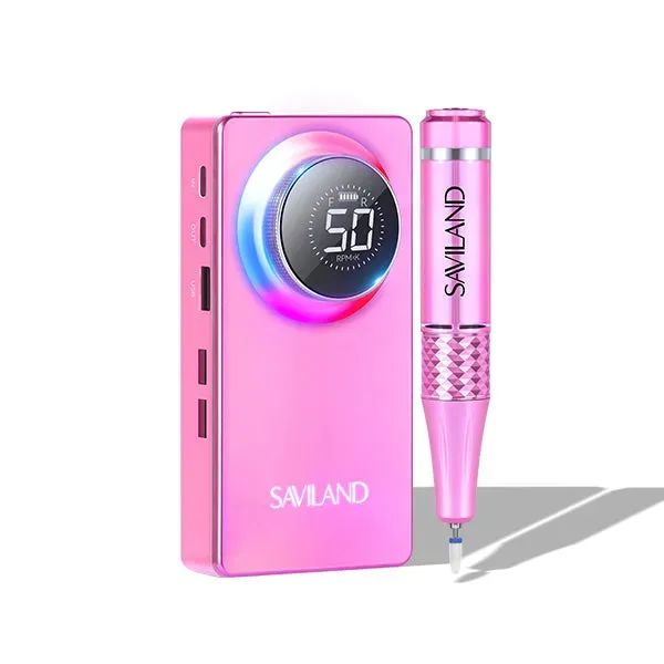 Saviland 50000RPM kit fresa unghie lilla con 70 accessori