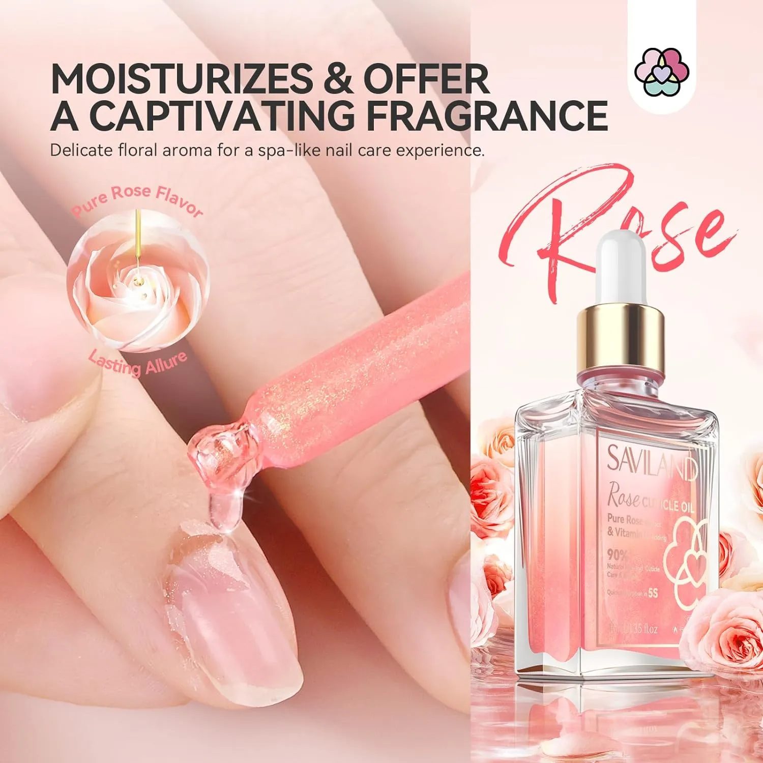 Saviland Rosehip olio cuticole vitamina E 40 ml rosa
