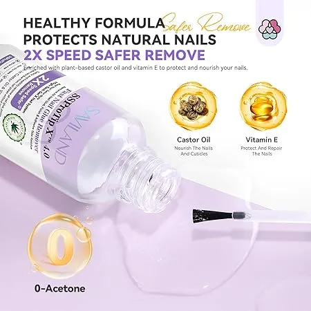 Saviland Kit Solvente Colla Unghie 4 in 1 30 ml lavanda