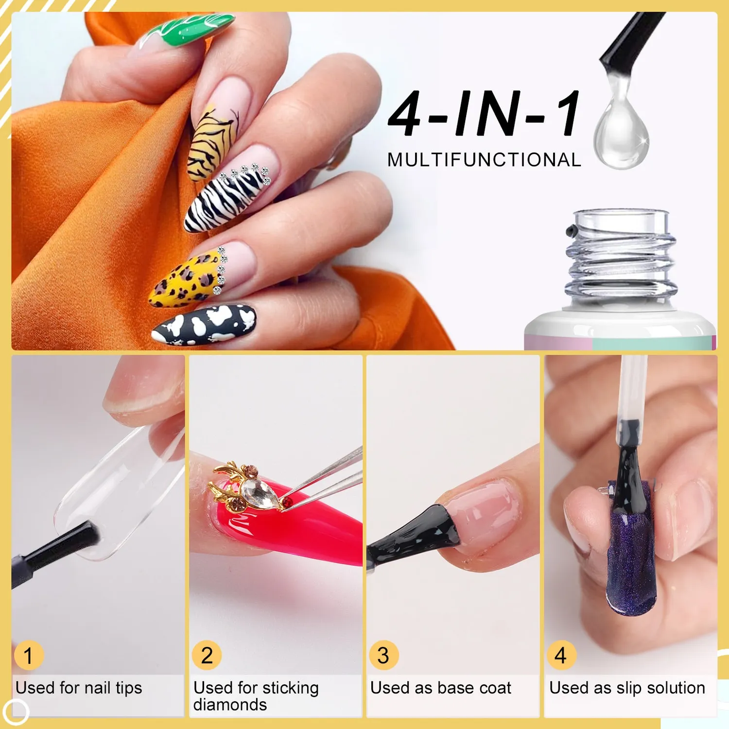 Saviland Colla Unghie UV 15ml Press On e Tips Forte