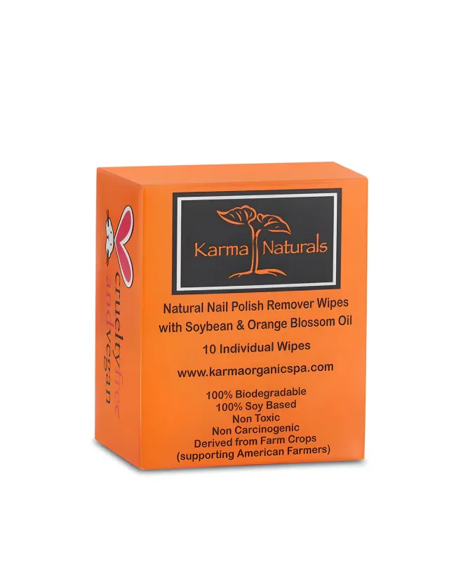 Karma Organic olio soia salviette leva smalto 10 pezzi
