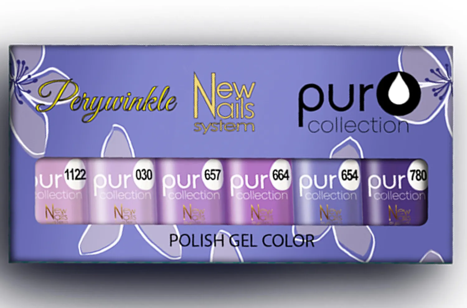 New Nails System Peryvinkle set 6 smalti viola coprenti