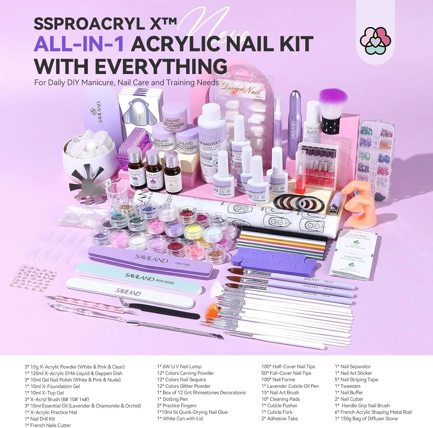 Saviland SSProAcryl X Supreme kit unghie acriliche completo