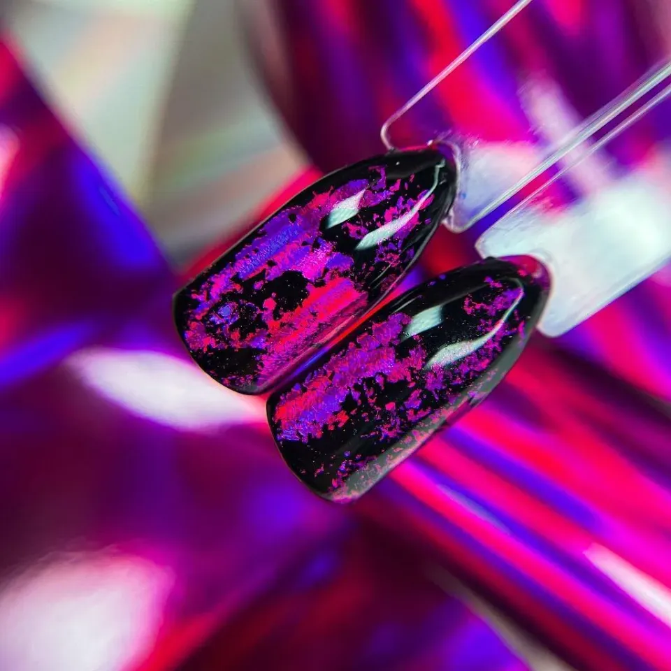 Majida Foil Fucsia Holo foil nail art 1 m effetto vetro