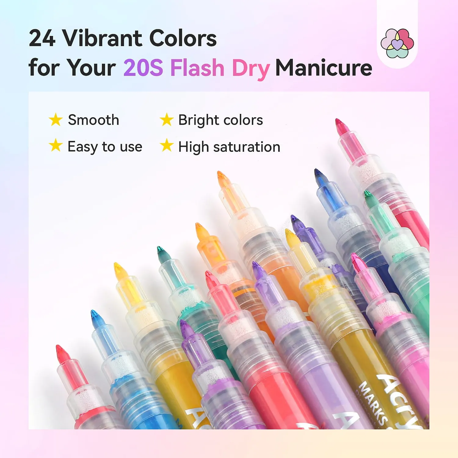 Saviland set 24 penne nail art 0,7mm asciugatura rapida