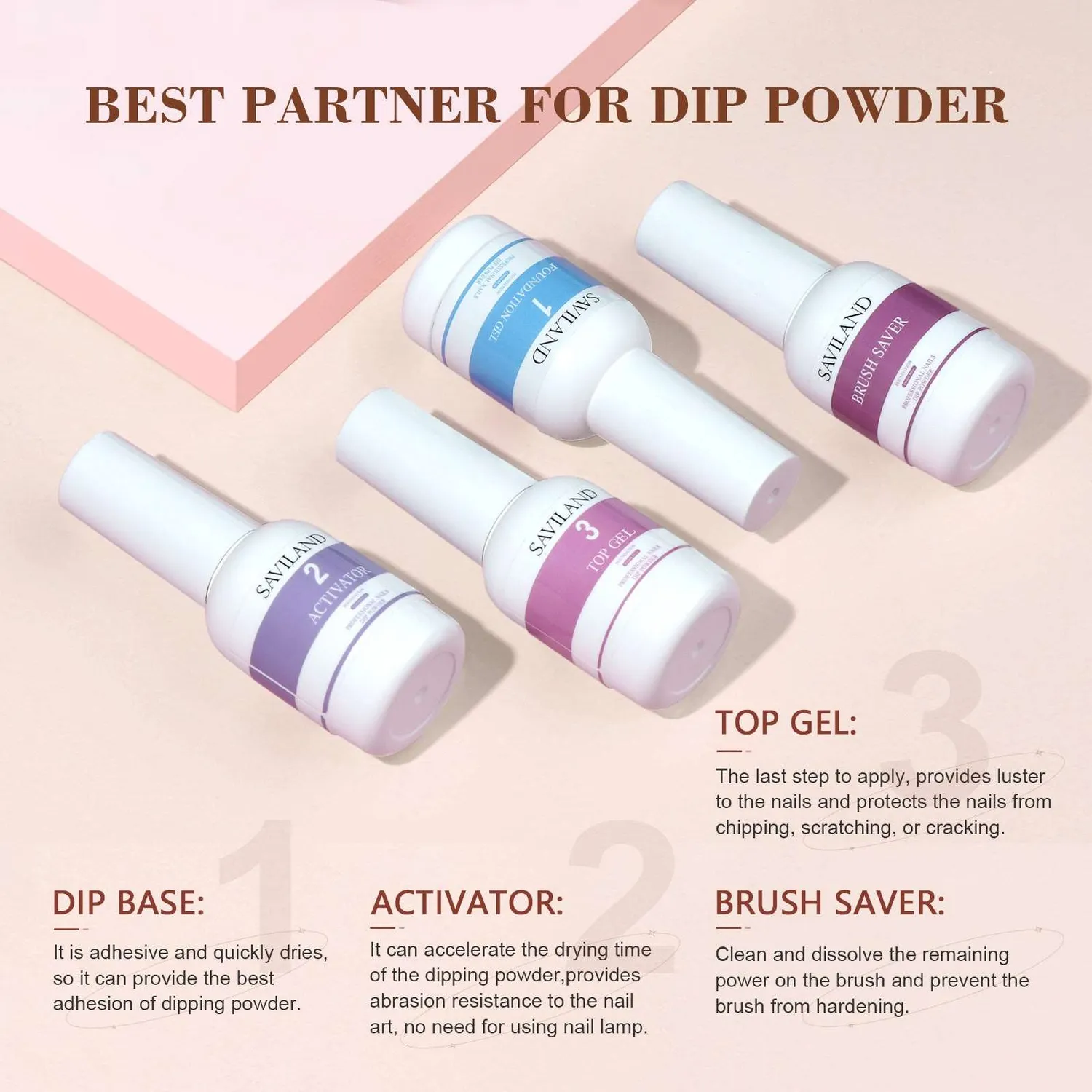 Saviland Dip Powder Kit 49pz dip 40 colori