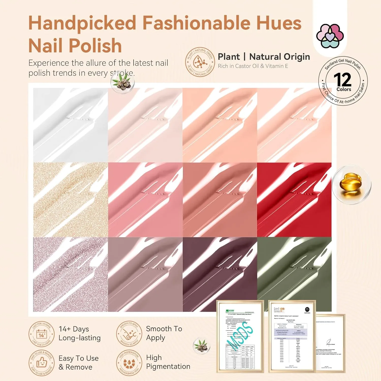 Saviland Classic smalto set 12 colori bordeaux perlati