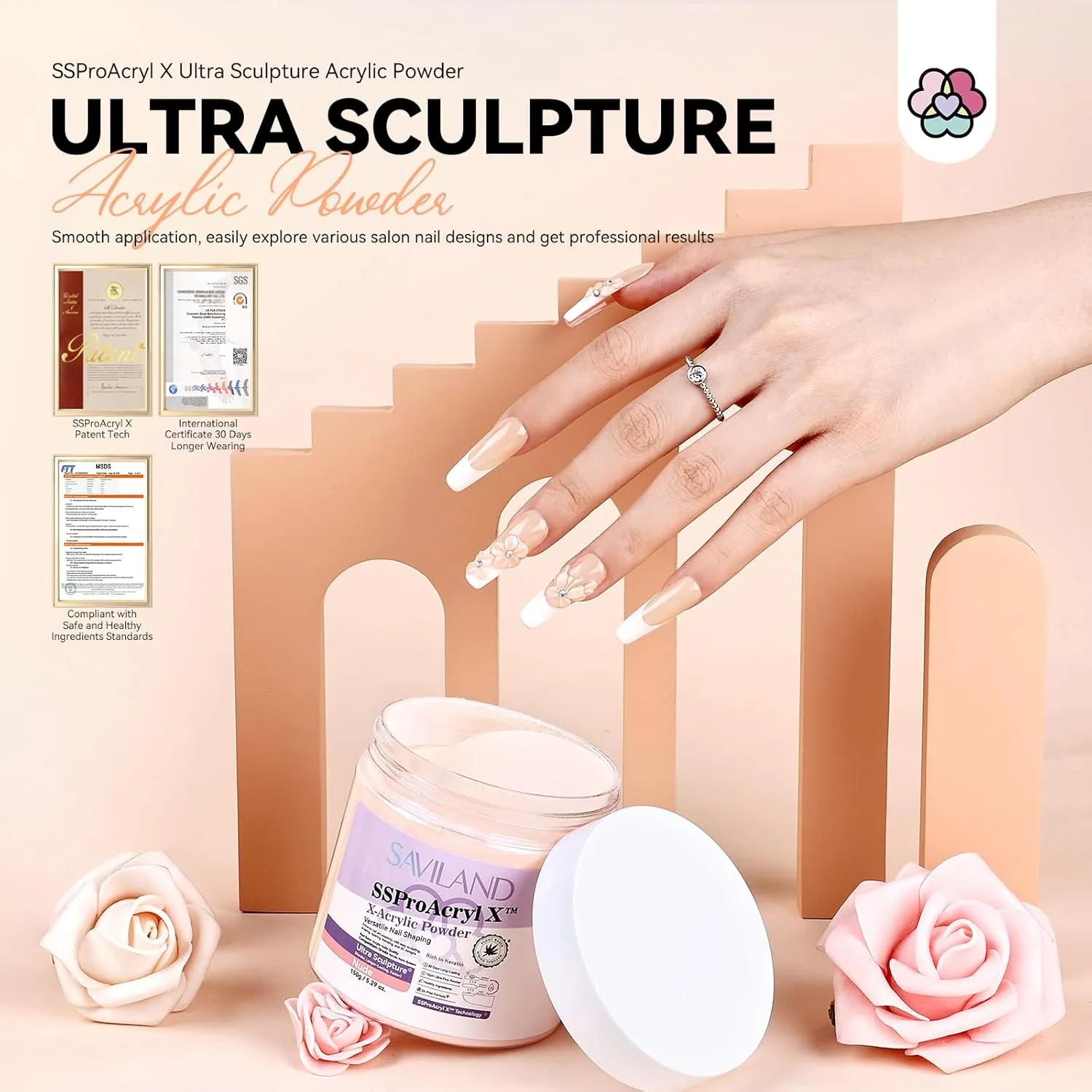 Saviland SSProAcryl X polvere acrilica nude 150 g resistente
