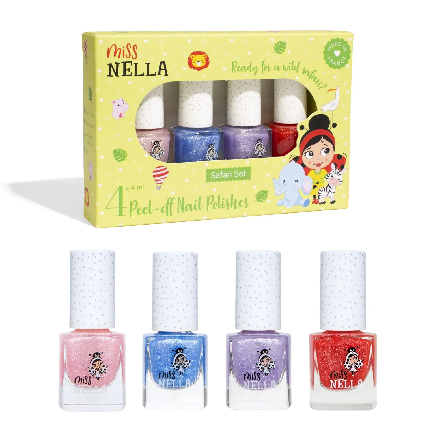 Miss Nella Safari 4 Pack set smalti peel off 4 colori