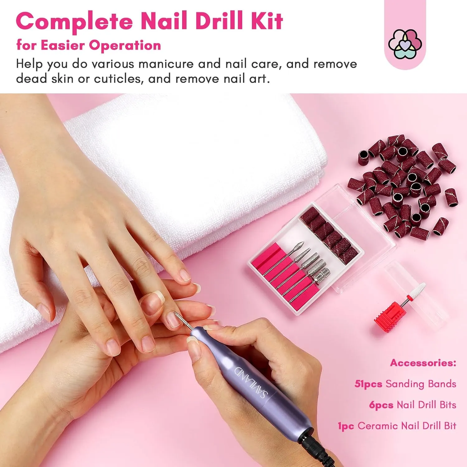 Saviland Kit Dip Powder 30 Colori con Fresa e Liquidi