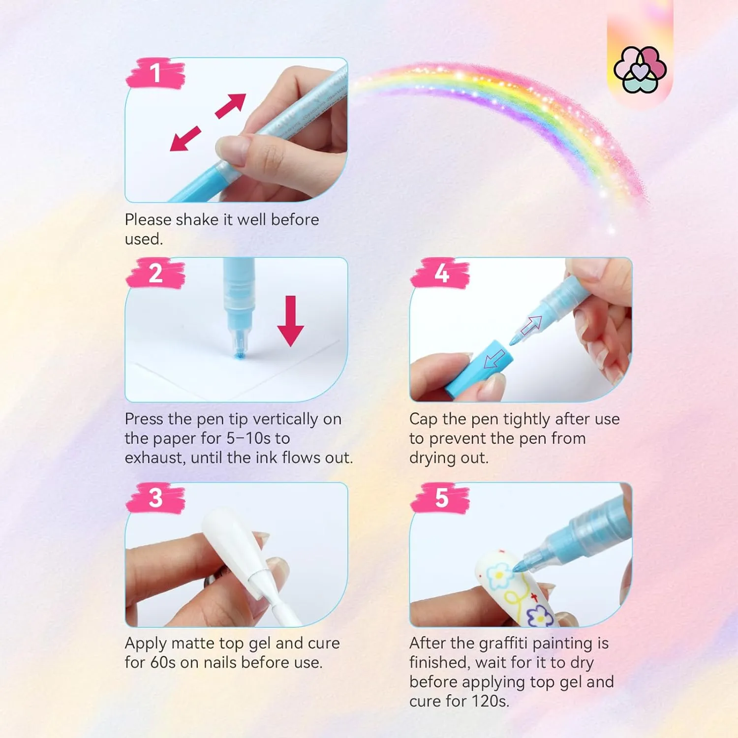 Saviland Nail Art penne gel 12 colori punta fine tratto preciso