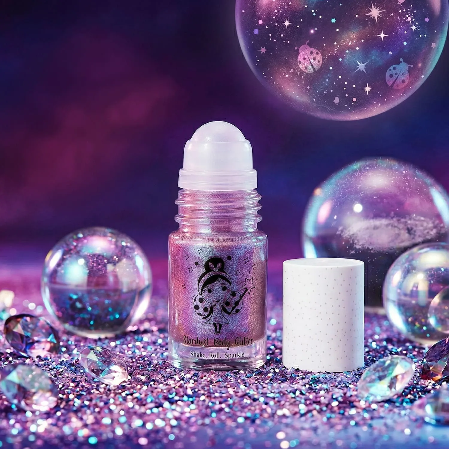 Miss Nella Roll-On Body Shimmer glitter Planet Pink