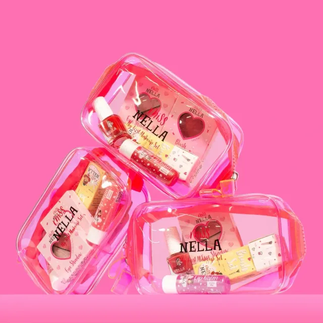 Miss Nella Rose Beauty Bag set trucco bimba borsetta rosa