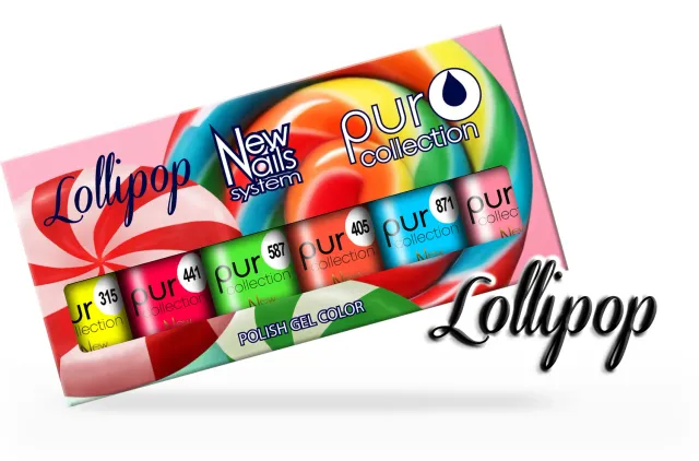 New Nails System Lollipop Set 6 Smalti Semipermanenti Fluo