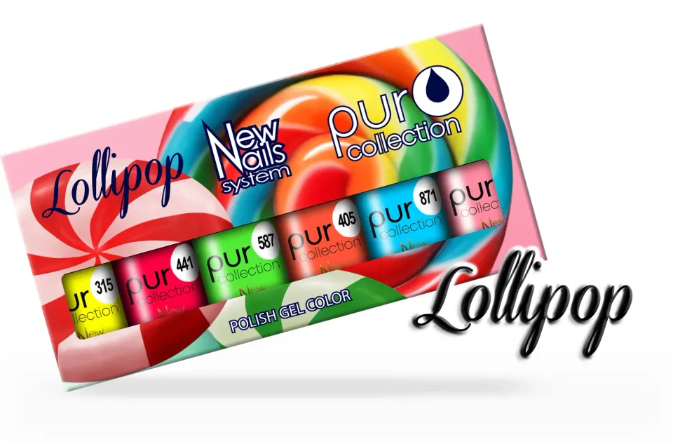 New Nails System Lollipop Set 6 Smalti Semipermanenti Fluo