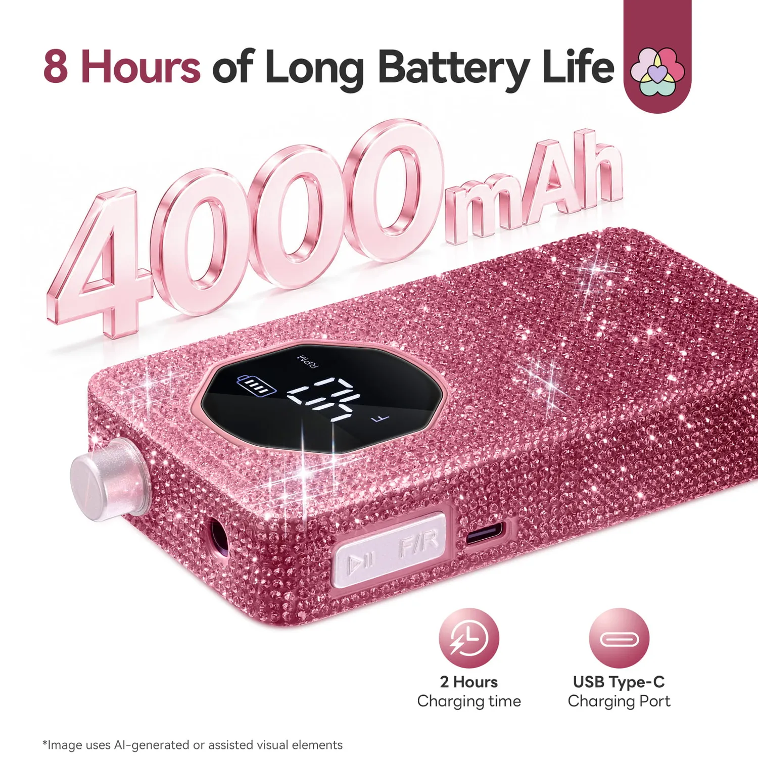 Saviland 40000RPM fresa unghie elettrica nero-rosa rimozione 30 secondi