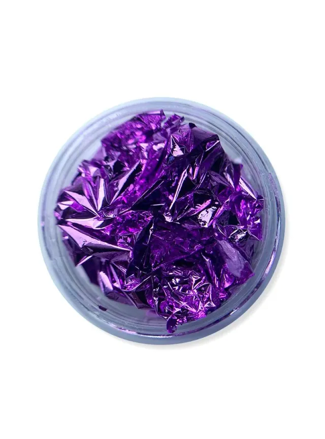 Majida Cosmetics Scaglie Purple foil nail art effetto vetro rotto