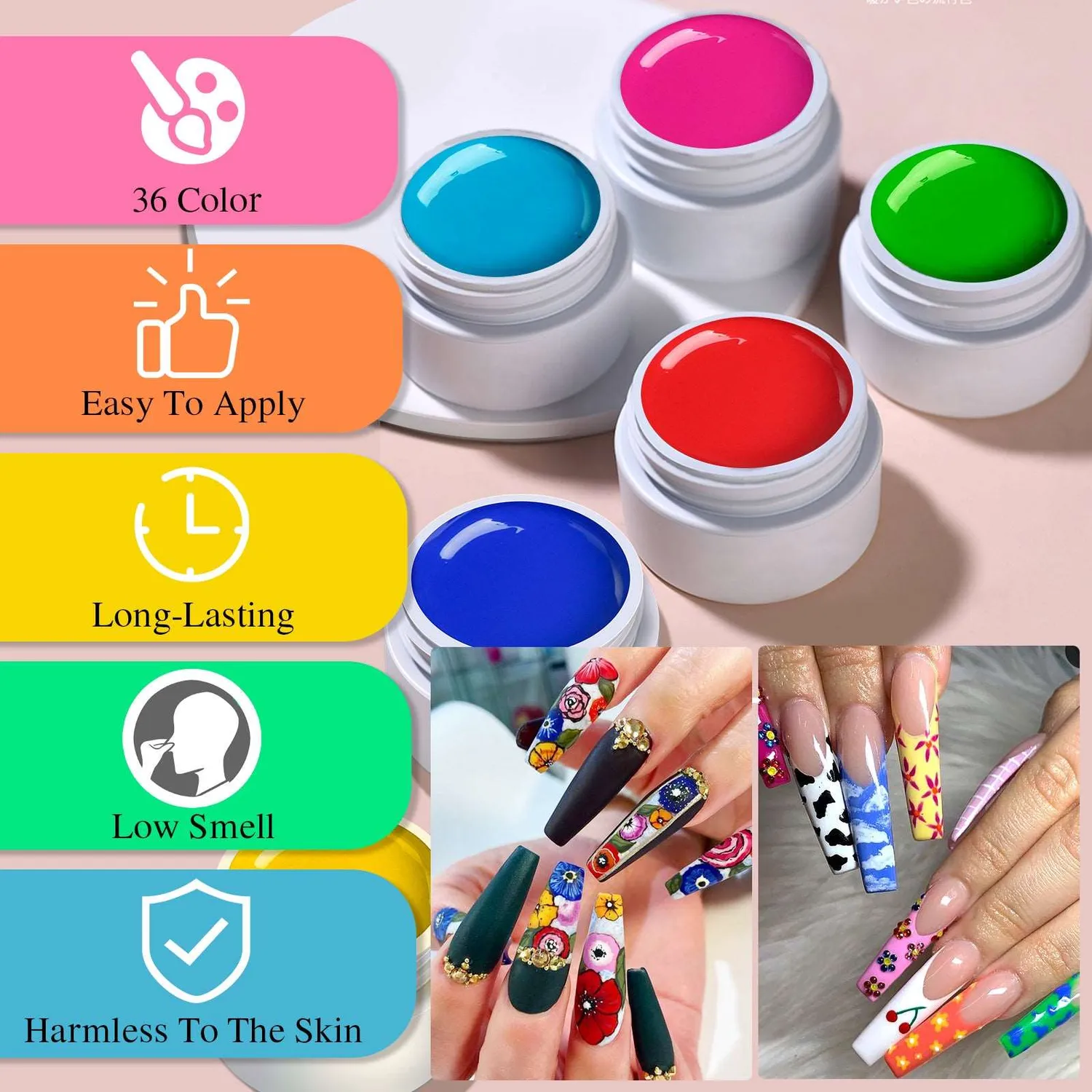 Saviland 36 Colors Gel Paint Kit gel nail art 36x8 ml coprente