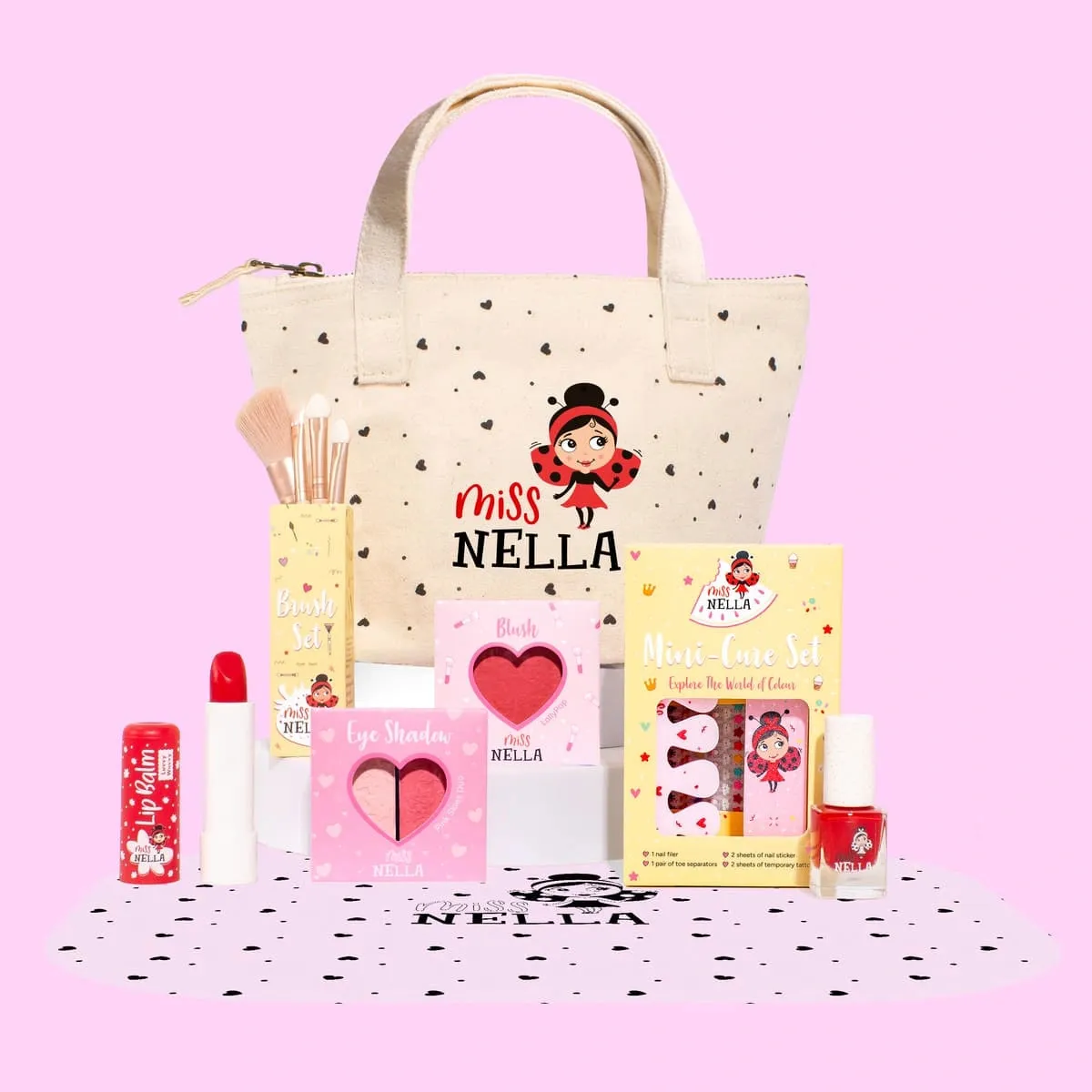 Miss Nella Sweetheart Tote set trucco bambina in borsa cotone
