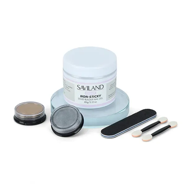 Saviland Builder Gel Solido Trasparente 60g Kit con Cromati